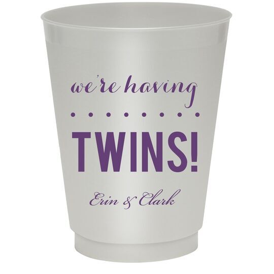 We're Having Twins Colored Shatterproof Cups